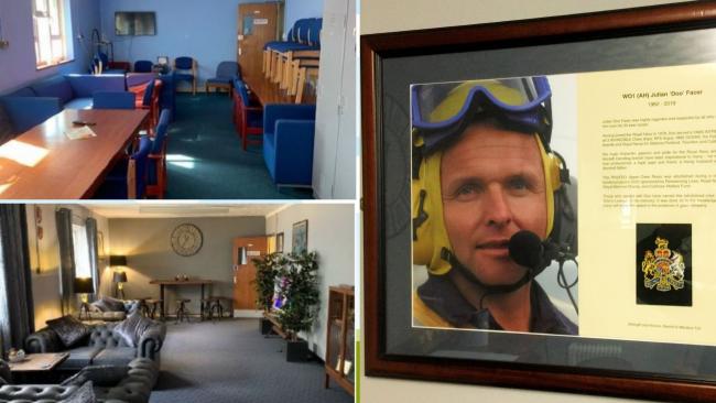 The crew room before and after, named in memory of Julian 'Doo' Facer