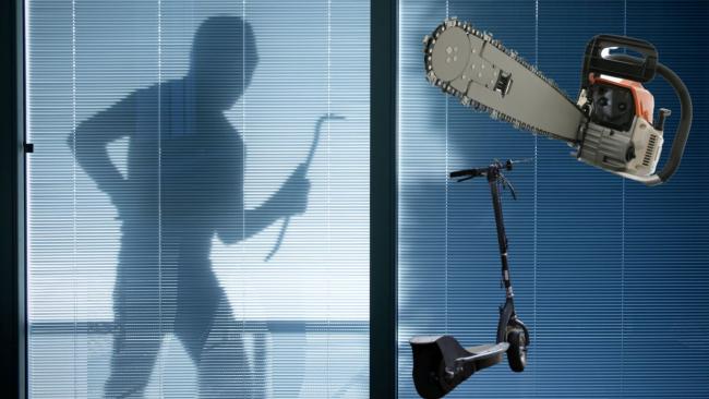 The burglar reportedly broke in with a chainsaw before leaving on a scooter   Pictures from file: Getty Images