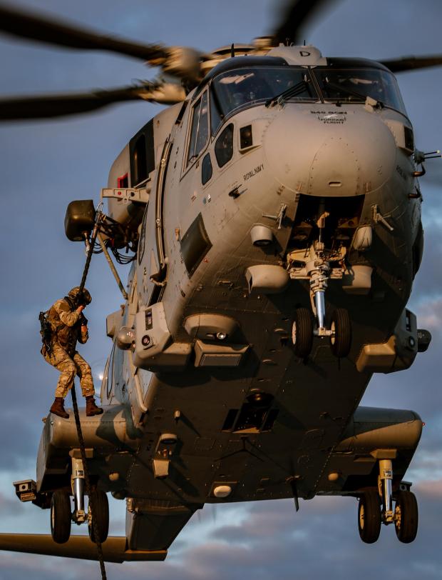 Falmouth Packet: A Merlin MK2 helicopter. Picture: Kyle Heller
