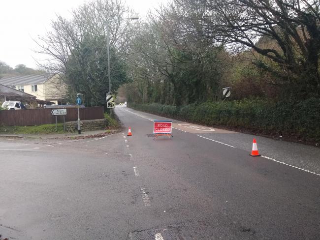 Road closed after two vehicle collision at Penryn - emergency services in attendance