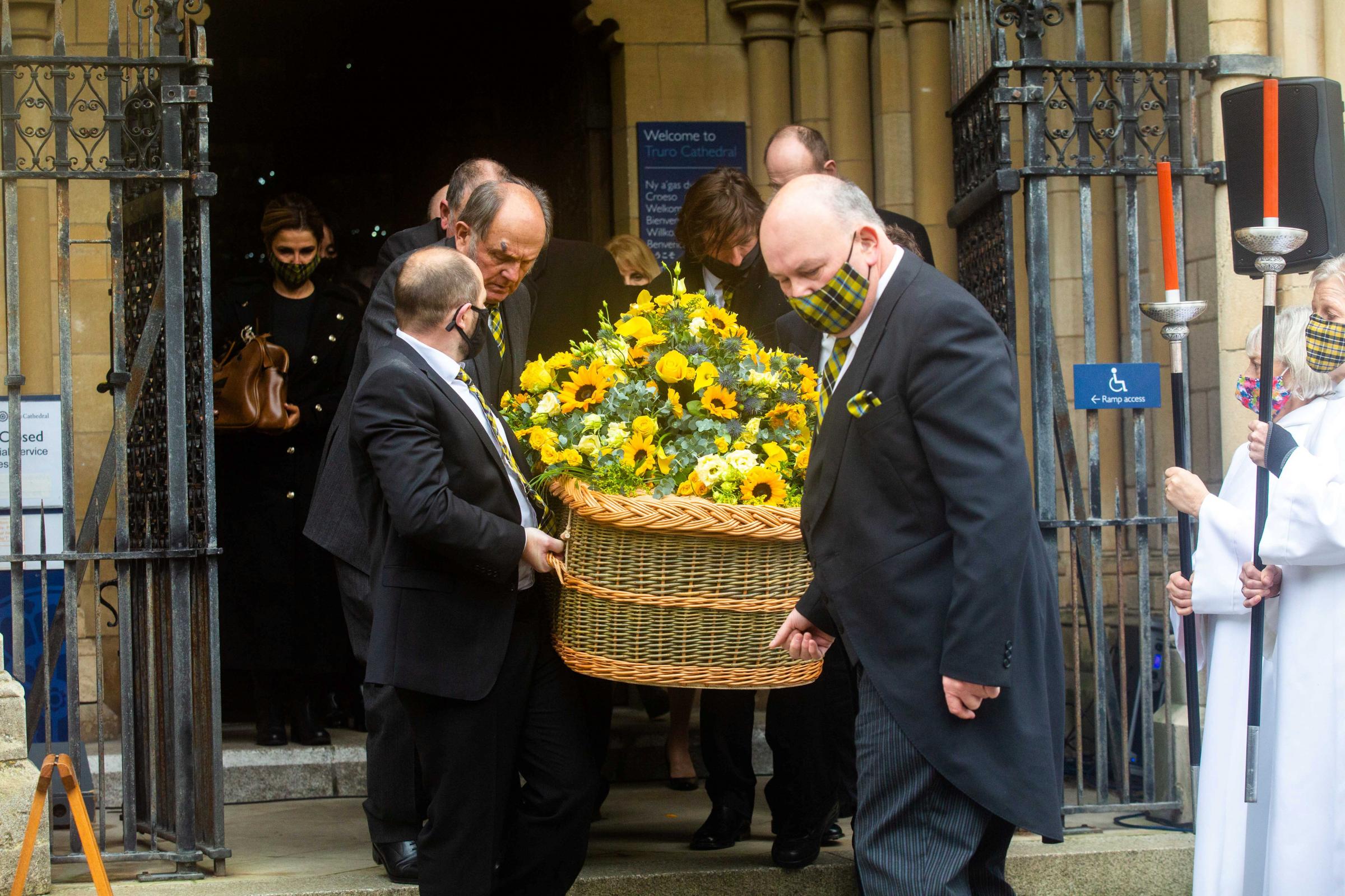 The funeral of comedian Jethro at Truro Cathedral. Picture SWNS