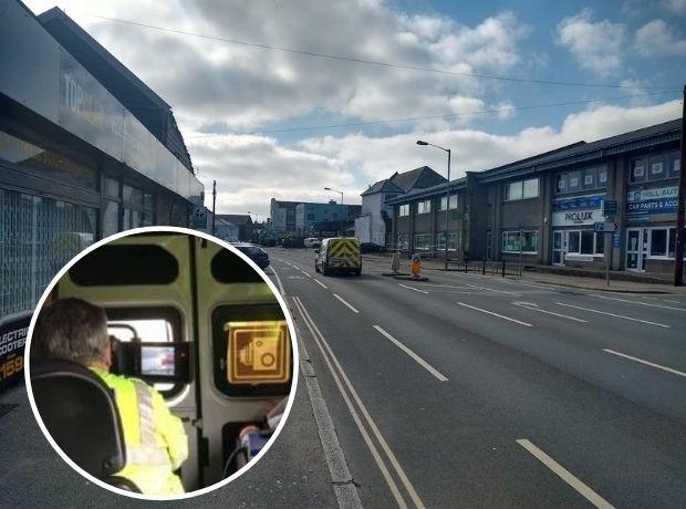 The driver was caught by a manned speed camera on Commercial Road