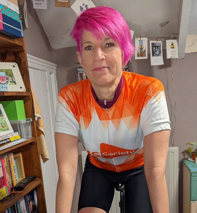 Helen Napier from Manaccan on the Lizard is undergoing intense training for a charity 24 hour solo ride on her Zwift exercise bike later this month.