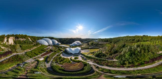 A 360 view of the Eden Project as seen on the virtual tour