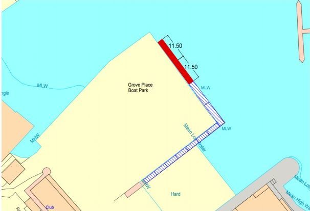 The proposed additional two pontoon sections to the boat park Picture: Falmouth Harbour