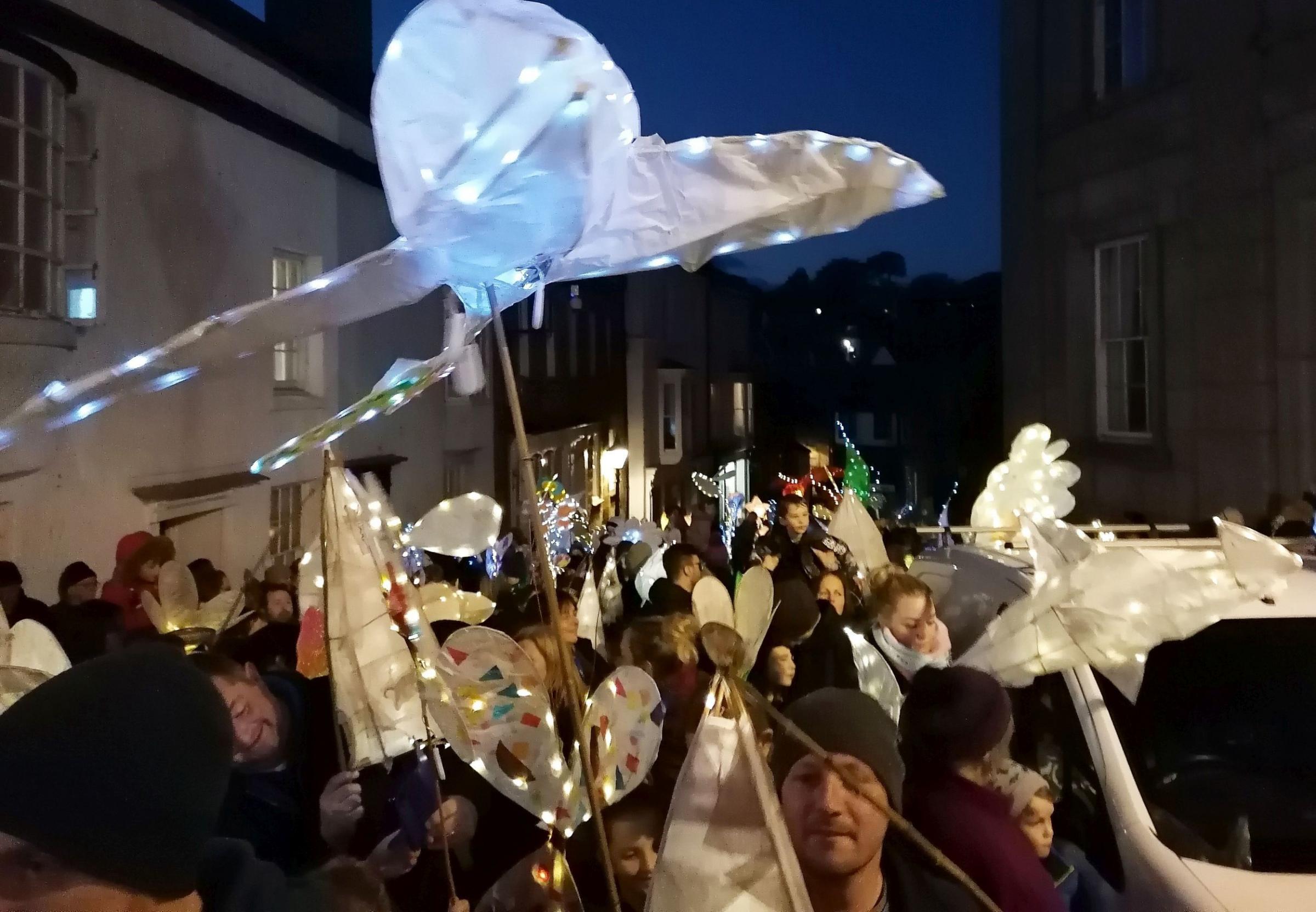 The lanterns lit up in Church Street