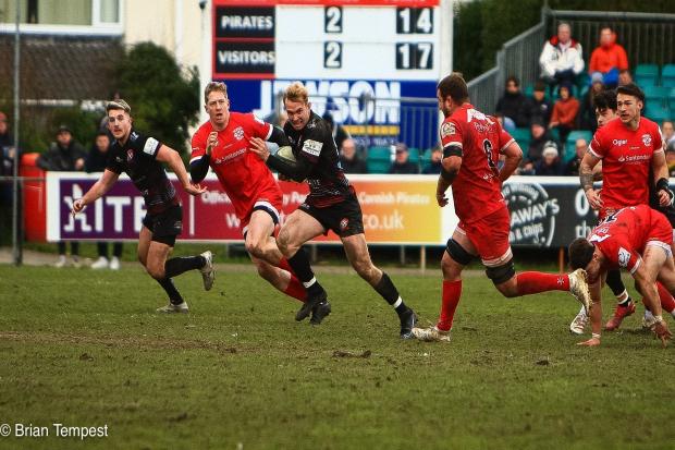 Carywn Penny for the pirates pictured in the 21-17 win over Jersey Reds Picture: Brian Tempest