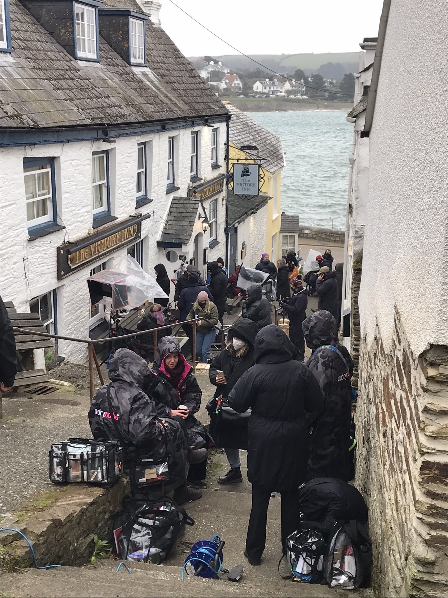 Filming yesterday in St Mawes. Pictures courtesy of StrikeFans.com