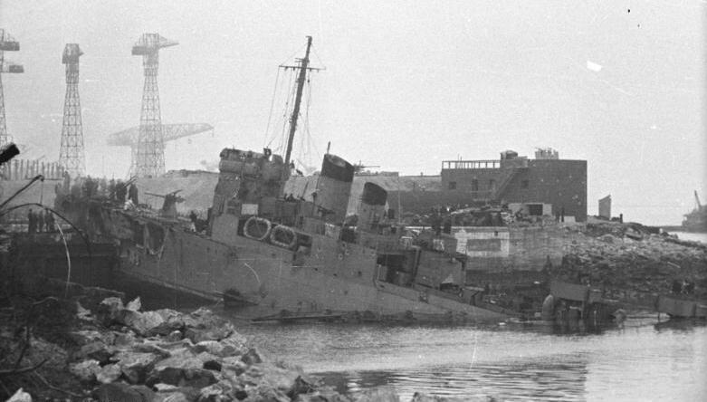 HMS Campbeltown was rammed into the docks at St Nazaire