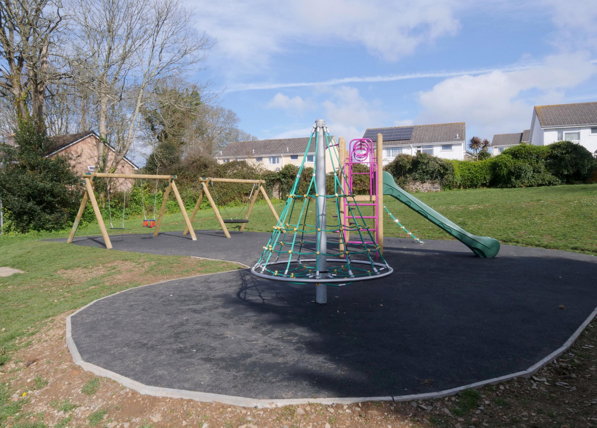 Old Roselyon Play Area in St Blaise where a number of daffodils have been cut down - apparently due to the risk of children eating them, April 5 2022. 