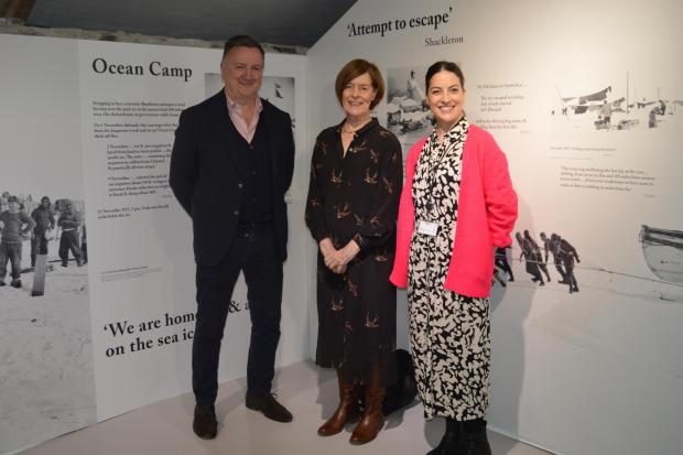(l to r) Alasdair MacLeod (Royal Geographical Society with IBG), Alexandra Shackleton, Lynné Raubenheimer (Shipwreck Treasure Museum)