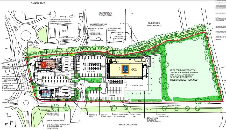 The site plan now, with The Range removed  Picture: Pegasus/Cornwall Council