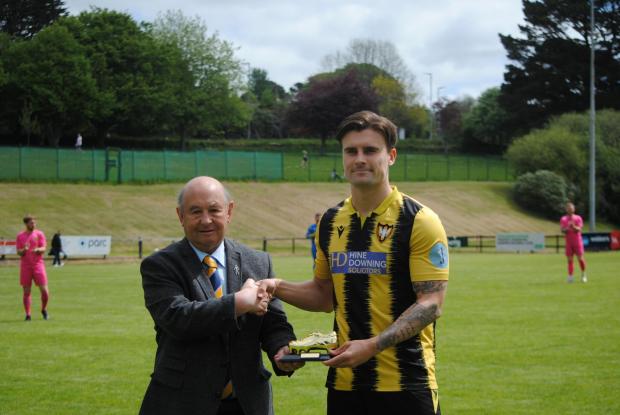Falmouth Packet: Jack Bray-Evans with the Golden Boot award pre match