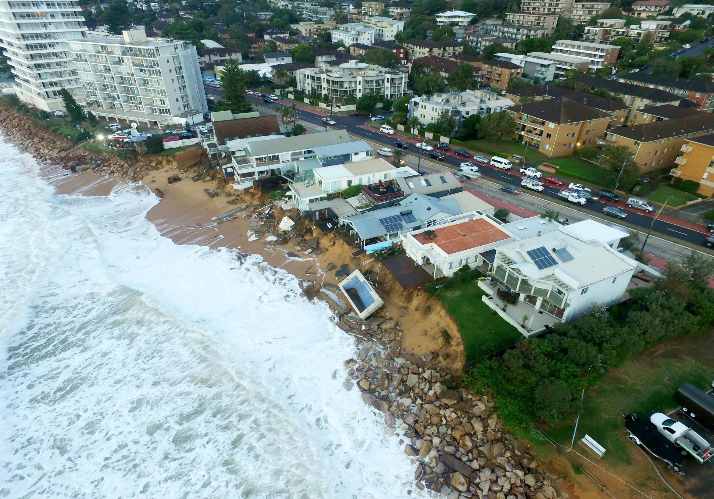 The damage caused at Narrabeen beach in Sydney in the wake of a 2016 storm Picture: UMSW Sydney/ SWNS