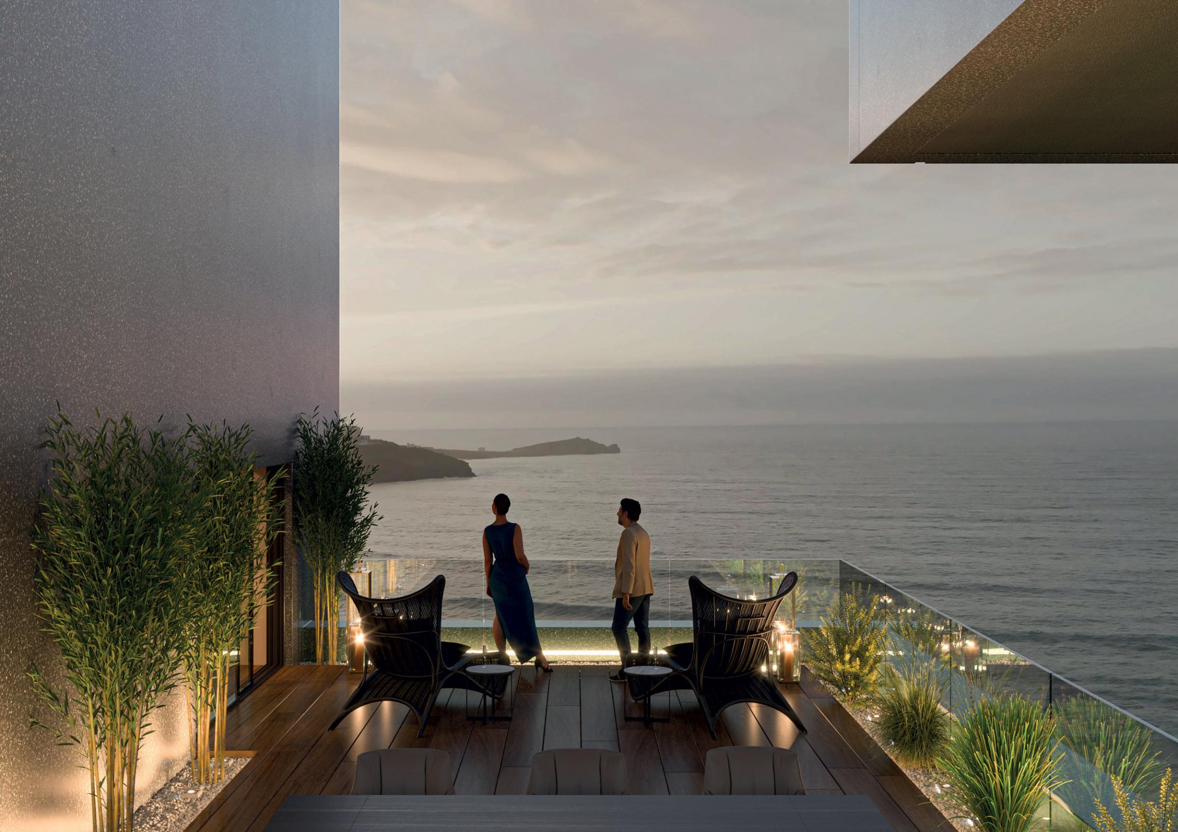 A CGI render showing the view from the development at Narrowcliff