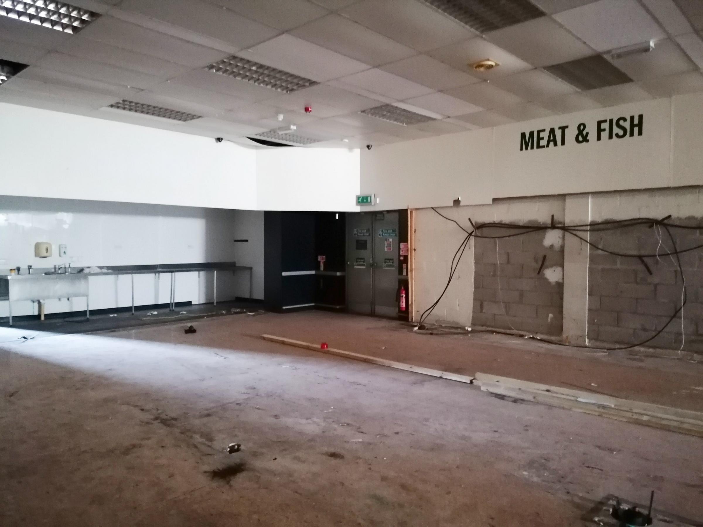 The former cold meat counter and meat and fish area would become a cafe