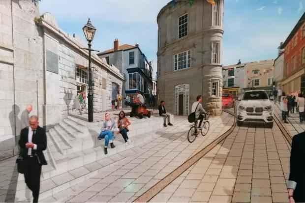 The proposed new look in front of the museum and top of Church Street in Helston, part of the proposed Cultural Quarter  Picture: MeiLoci.