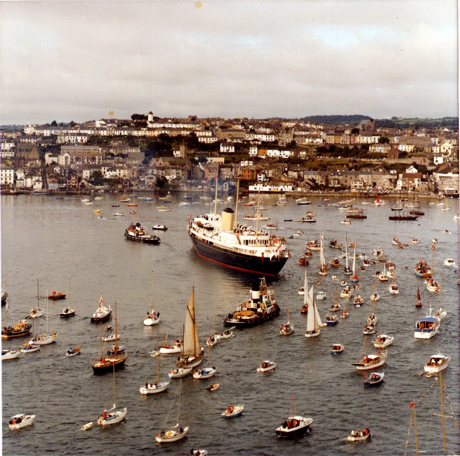 The Queen arrives in Falmouth on Britannia for the 1977 Silver Jubilee Picture: David Barnicoat Collection
