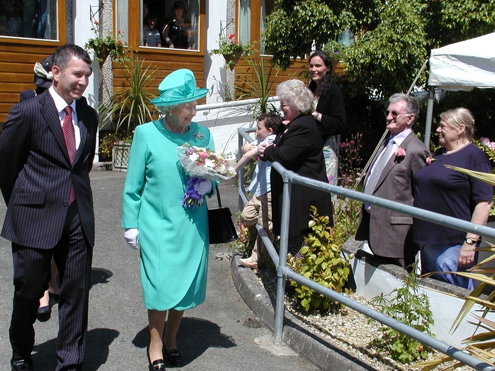 The Queen leaving Mountford House