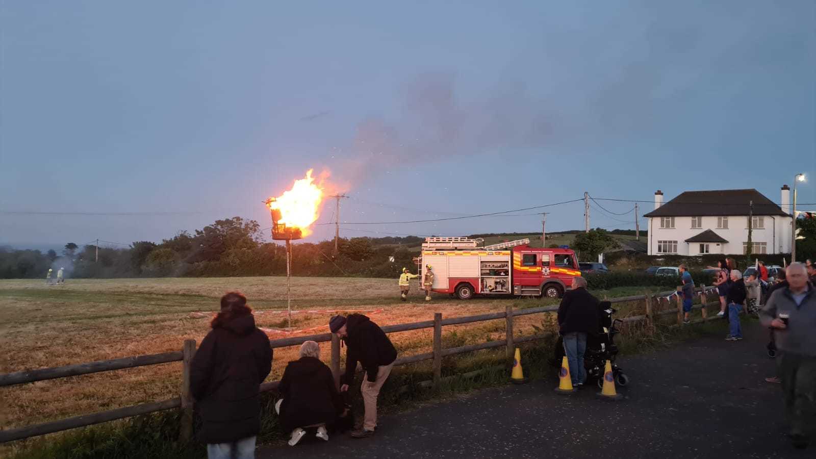 The beacon lighting at St Keverne, overseen by the village firefighters Picture: Jo Thornhill/Packet Camera Club