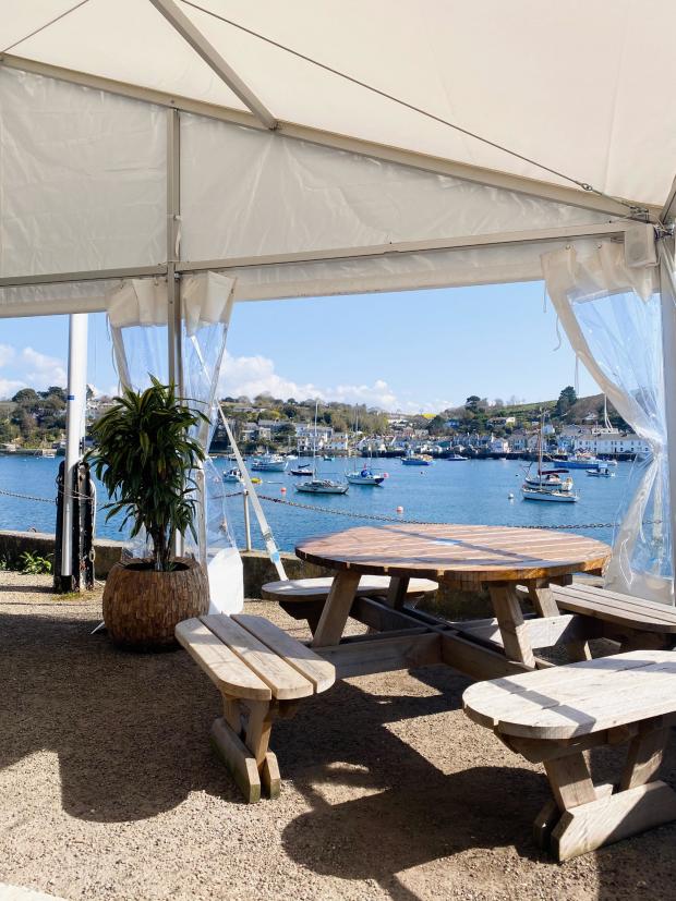 Falmouth Packet: The new beer tent at The Working Boat pub in Falmouth. 