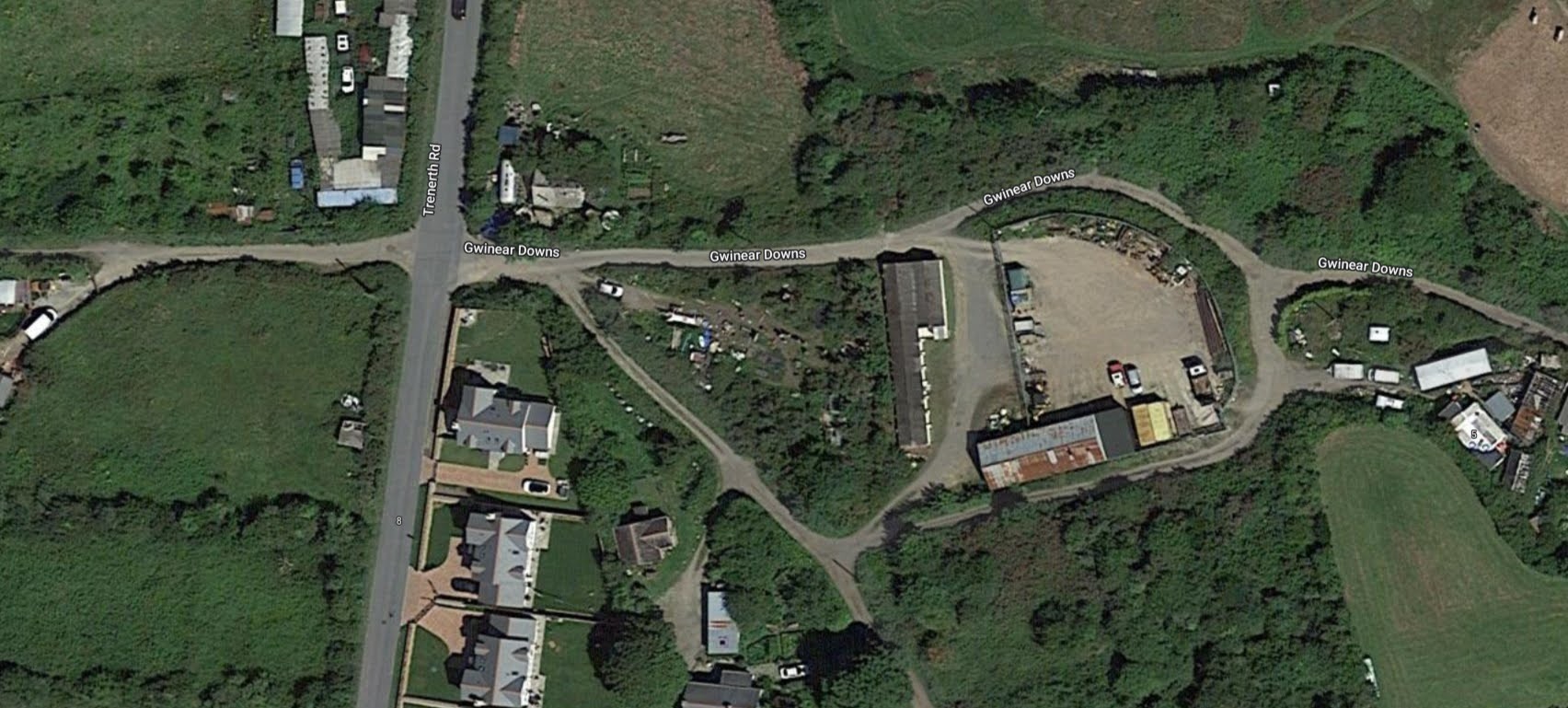 The site at Leedstown where planning permission for three new homes was refused (Image: Google)