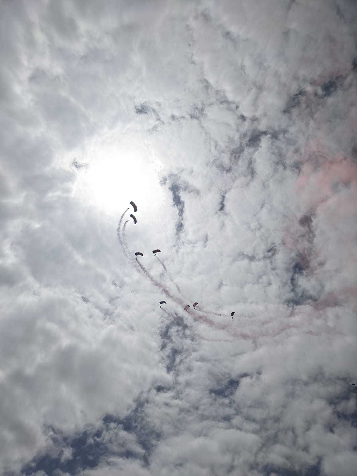 The RAF Falcons Parachute Display Team takes to the skies