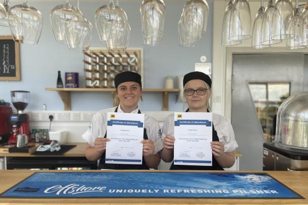 College restaurant of the year student chefs Emily (left) and Shay (right)