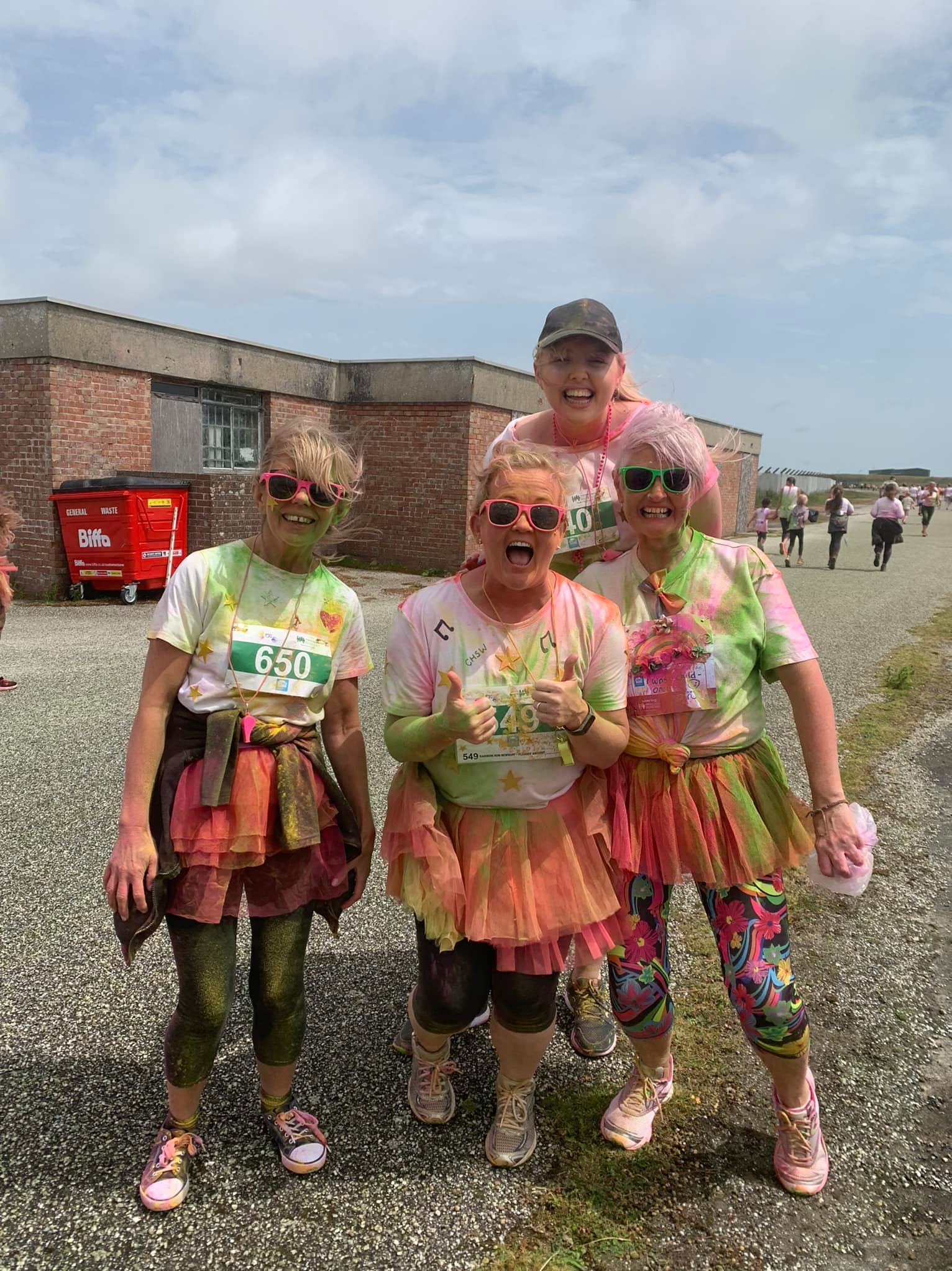Tracey (middle) also took part in the Rainbow Race for charity last weekend