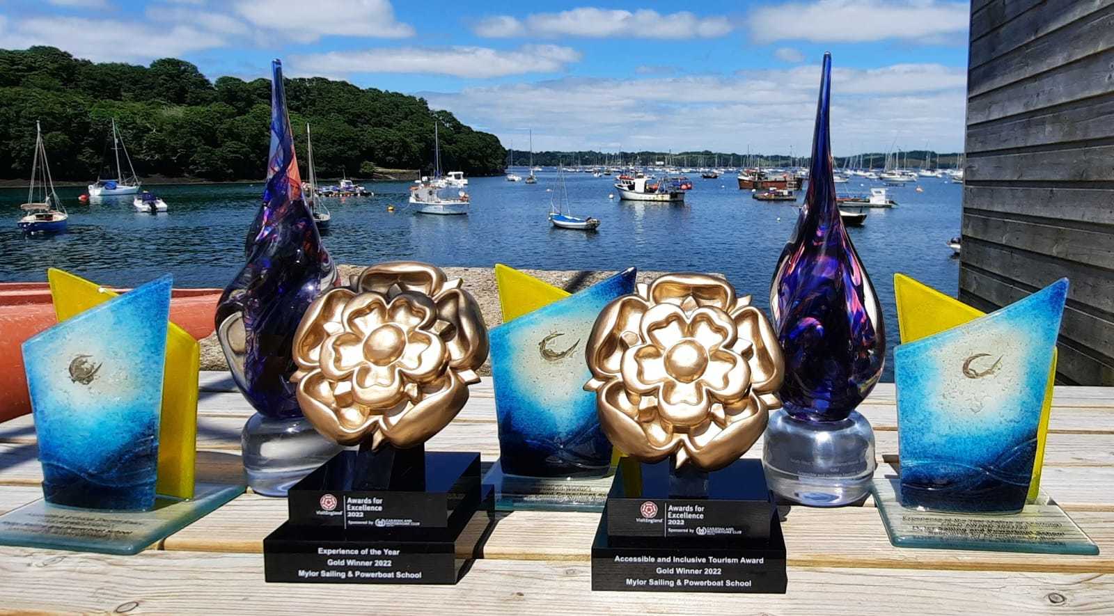 The trophies in situ. Picture - Mylor Sailing School
