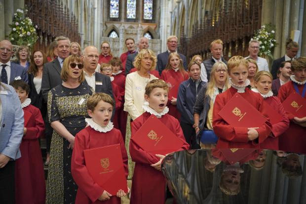 Falmouth Packet: Business leaders singing with Truro Cathedral Choristers - behind the scenes experience. Picture: Hugh Hastings