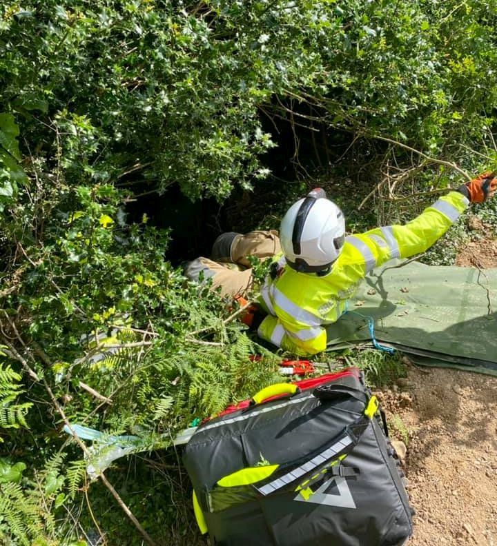 The woman fell down a 70ft ravine  Picture: Bodmin Police / SWNS