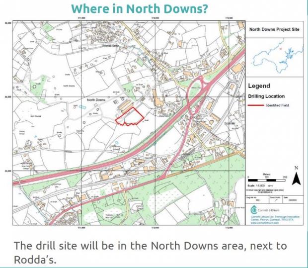Falmouth Packet: The drill site in the North Downs area Picture: Cornish Lithium