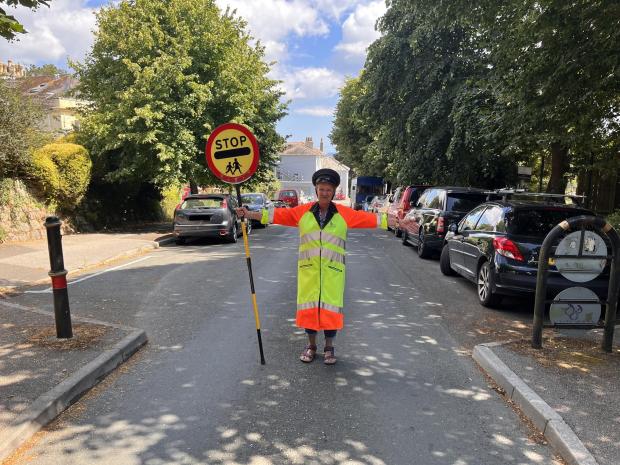 Falmouth Packet: Sue Johns, 61 worked her last shift as a lollipop lady this afternoon