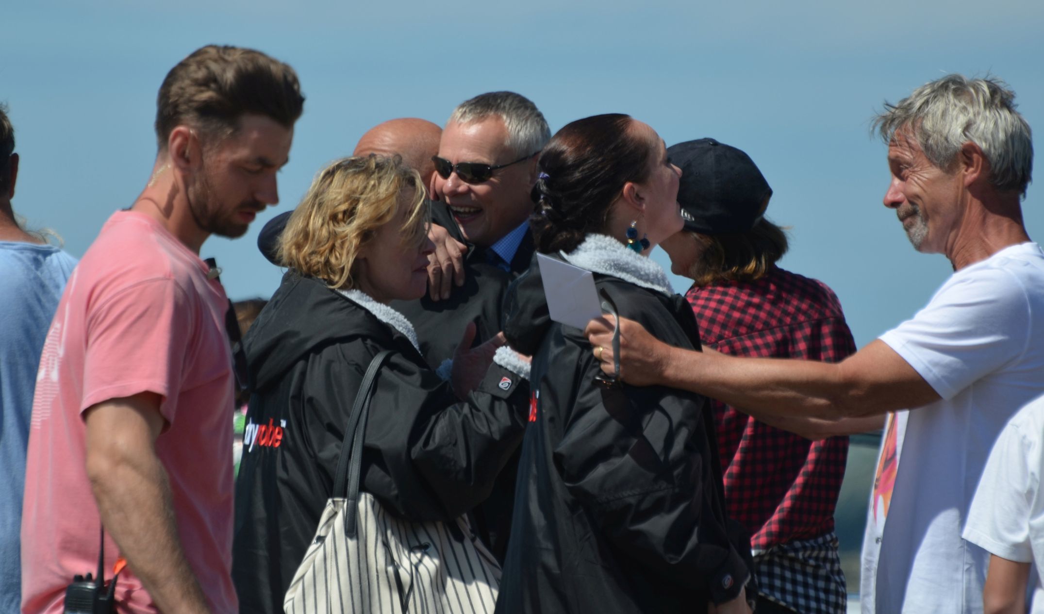A huge from Martin Clunes as filming wrapped up  Picture: SWNS