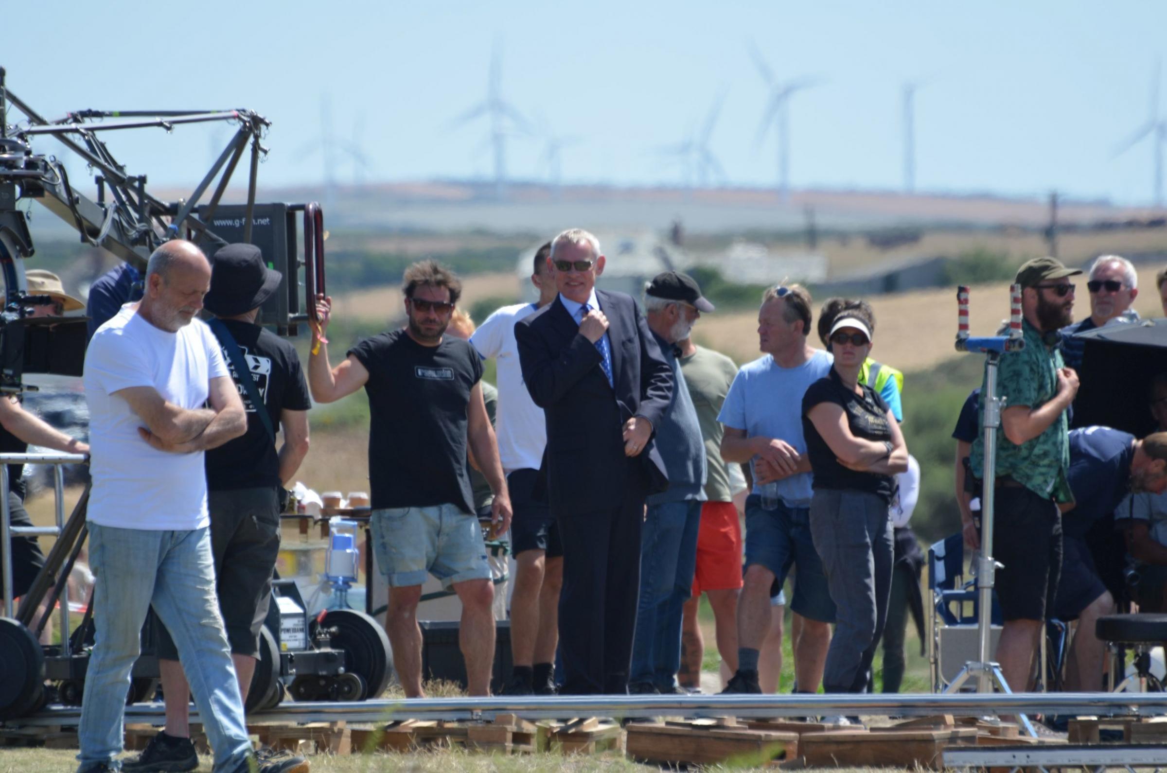 The scene in Treyarnon Bay, Cornwall as the last ever scene is shot in the long-running TV drama Doc Martin  Picture: SWNS.