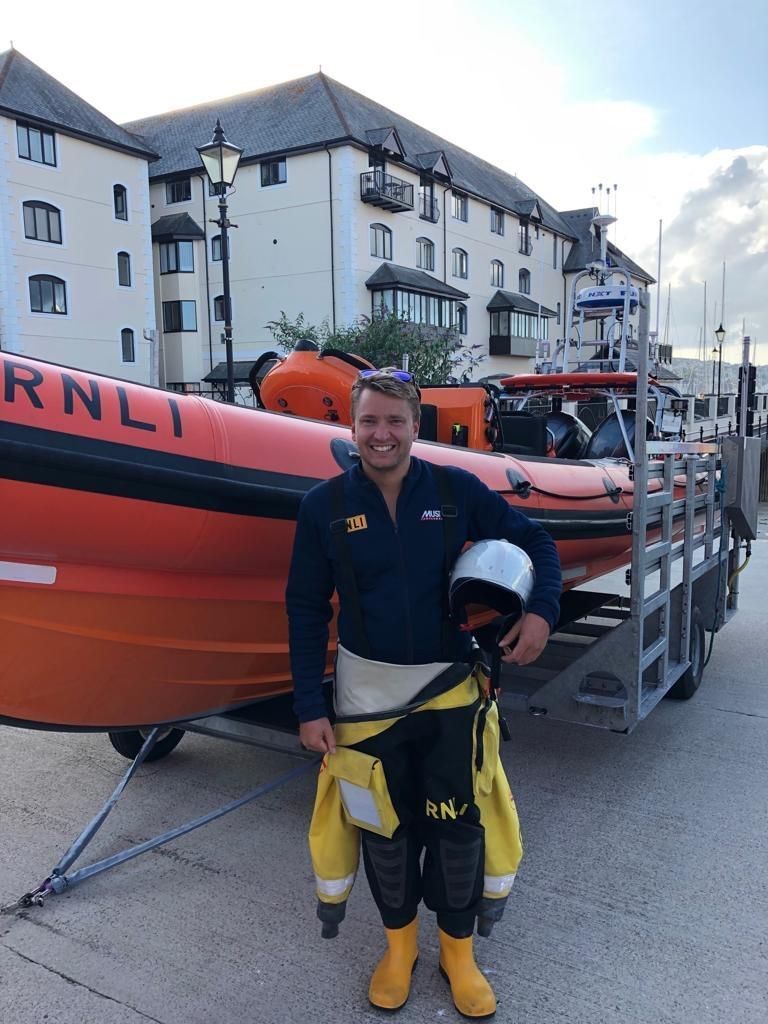 Elliot is a helmsman and trainee coxswain for Falmouth RNLI