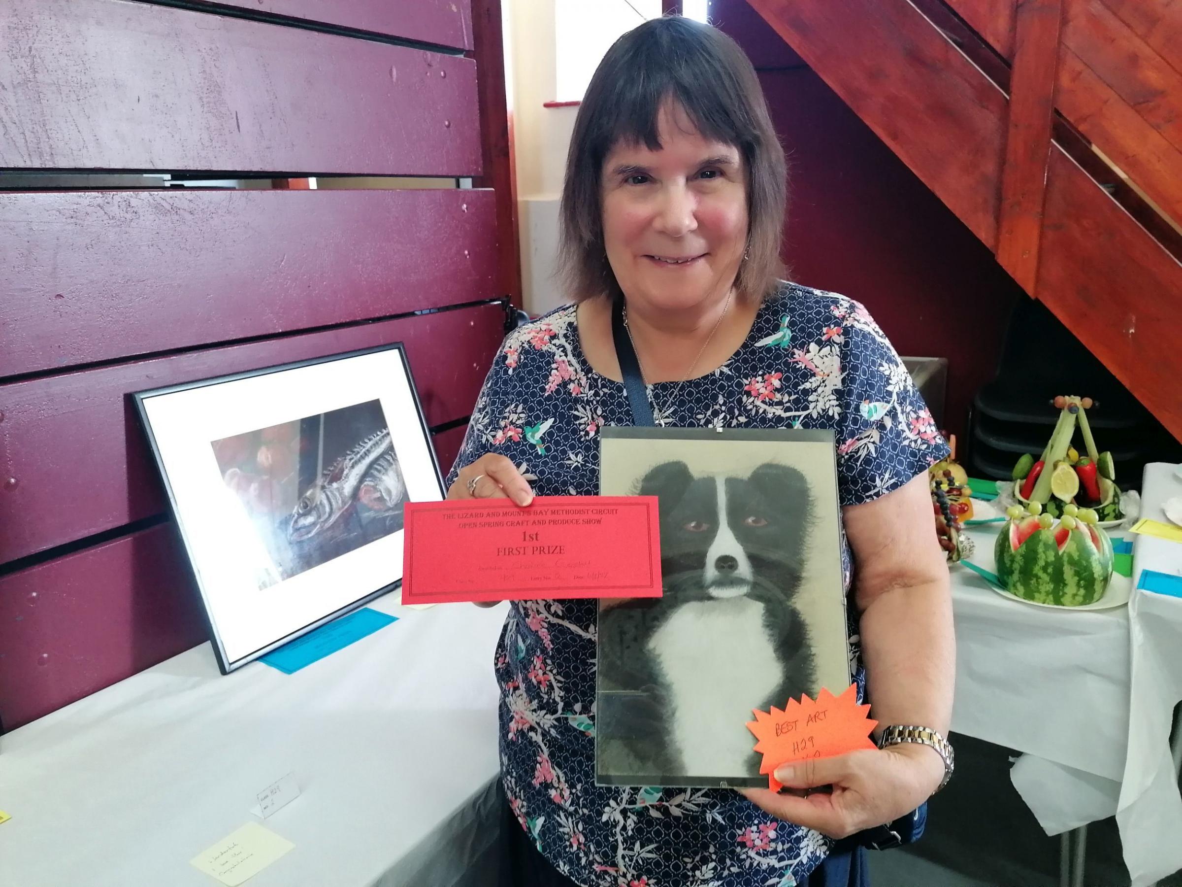 Christine Gendall won the cup for best art