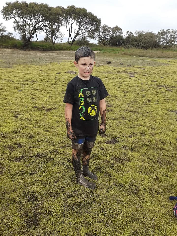 Ollie caked in mud after his traumatic experience Picture: Zoe Hutchens