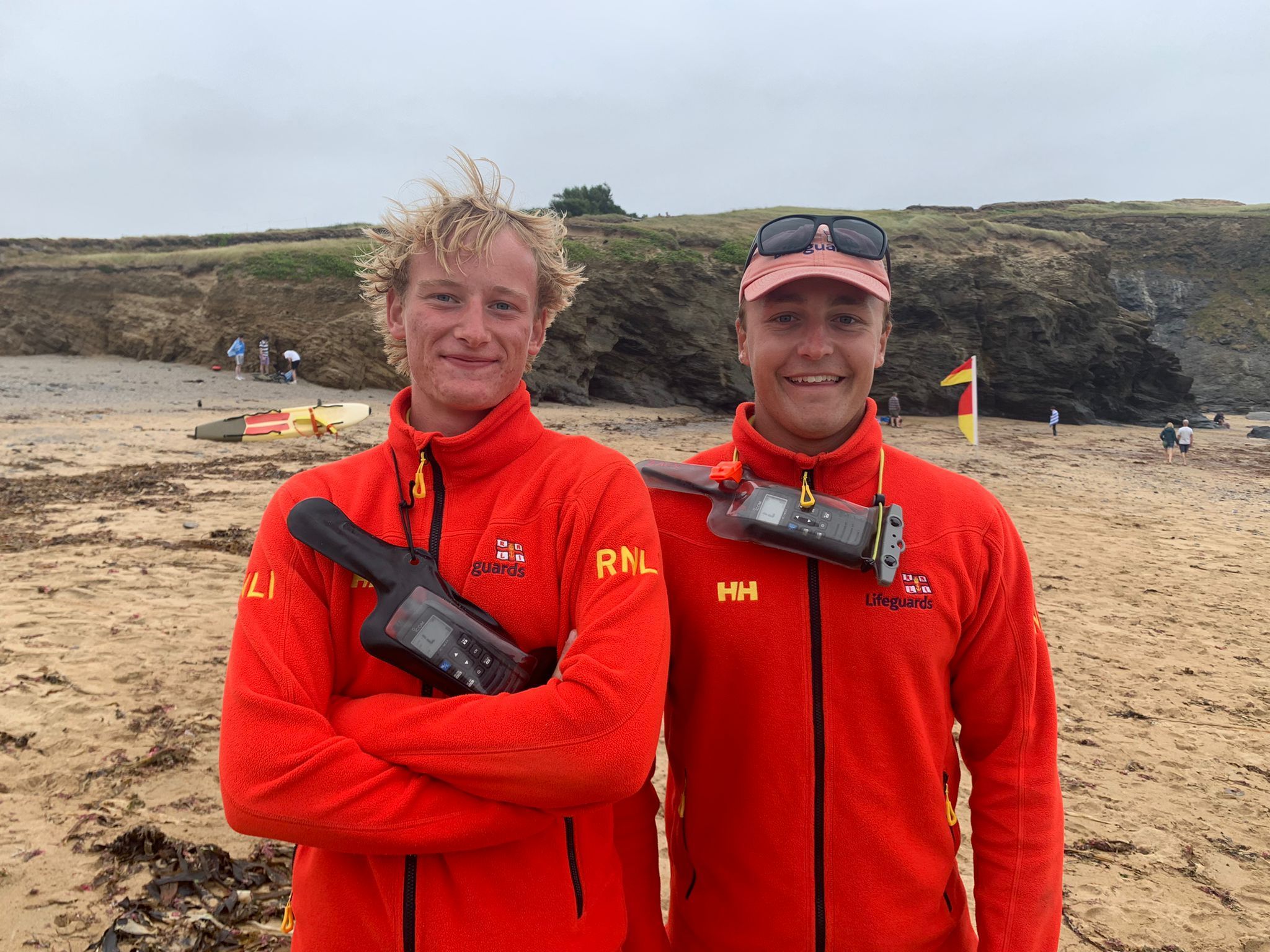 RNLI lifeguards Adam Wiltshire and Zack Martin carried out a rescue at Church Cove, Gunwalloe on Sunday Picture: RNLI