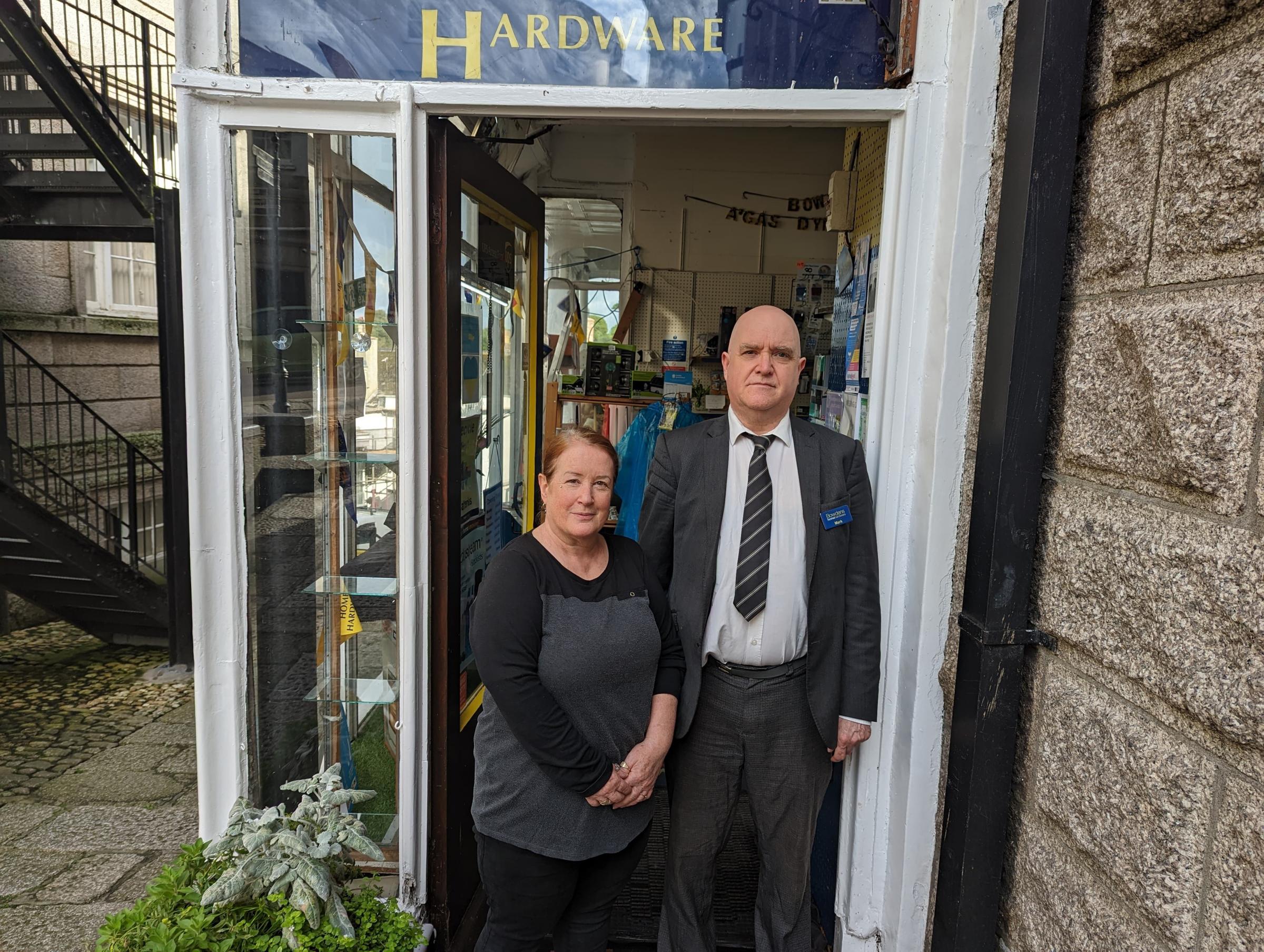 Mark Slater and Jean Slater owners of Bowdens Hardware Shop have paid their respects to The Queen