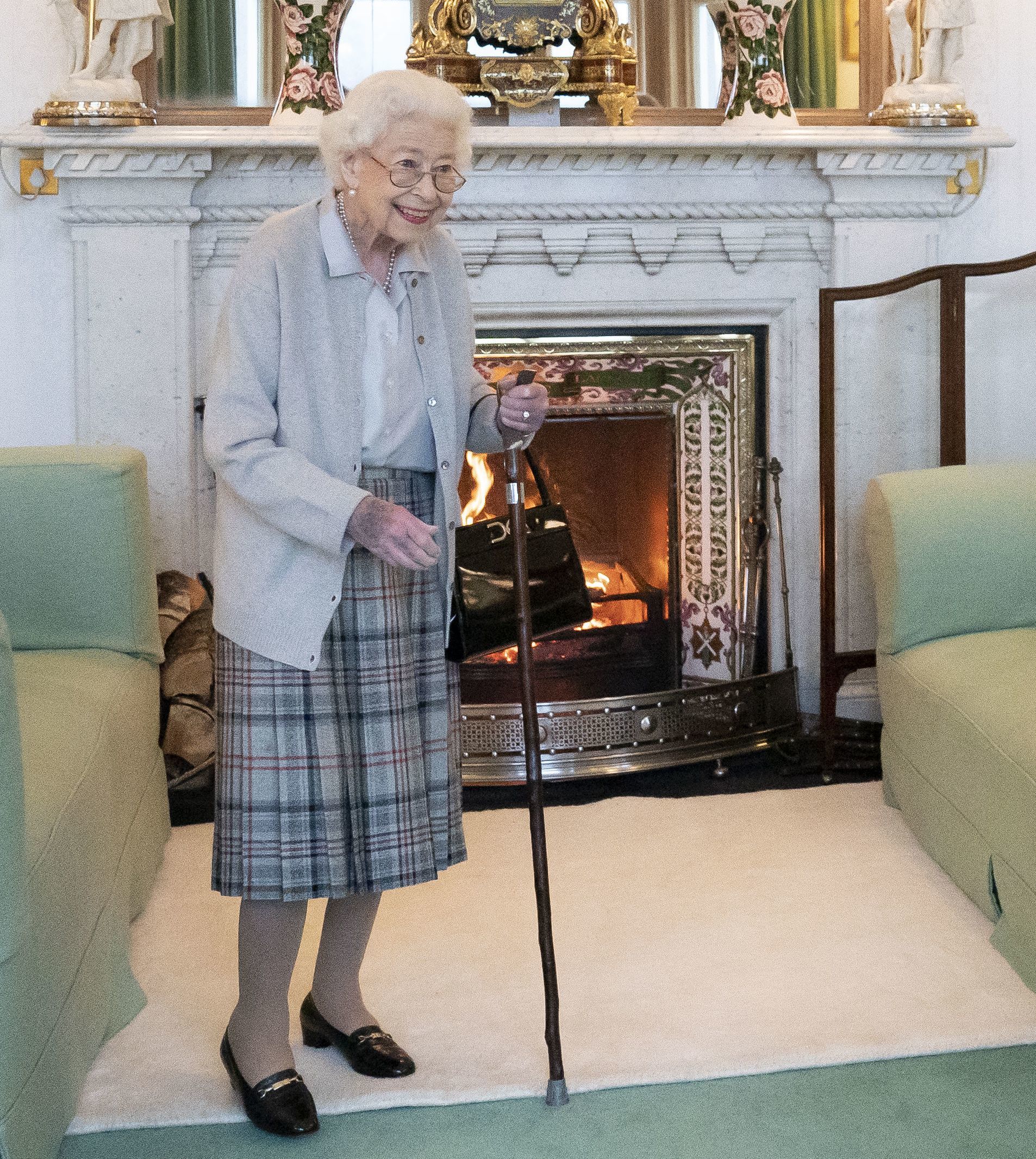 The Queen waiting in the drawing room before receiving Liz Truss Picture: Jane Barlow/PA