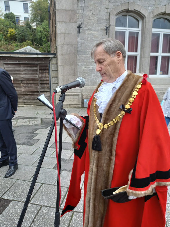 Falmouth mayor Steve Eva read the proclamation. Picture: Paul Armstrong