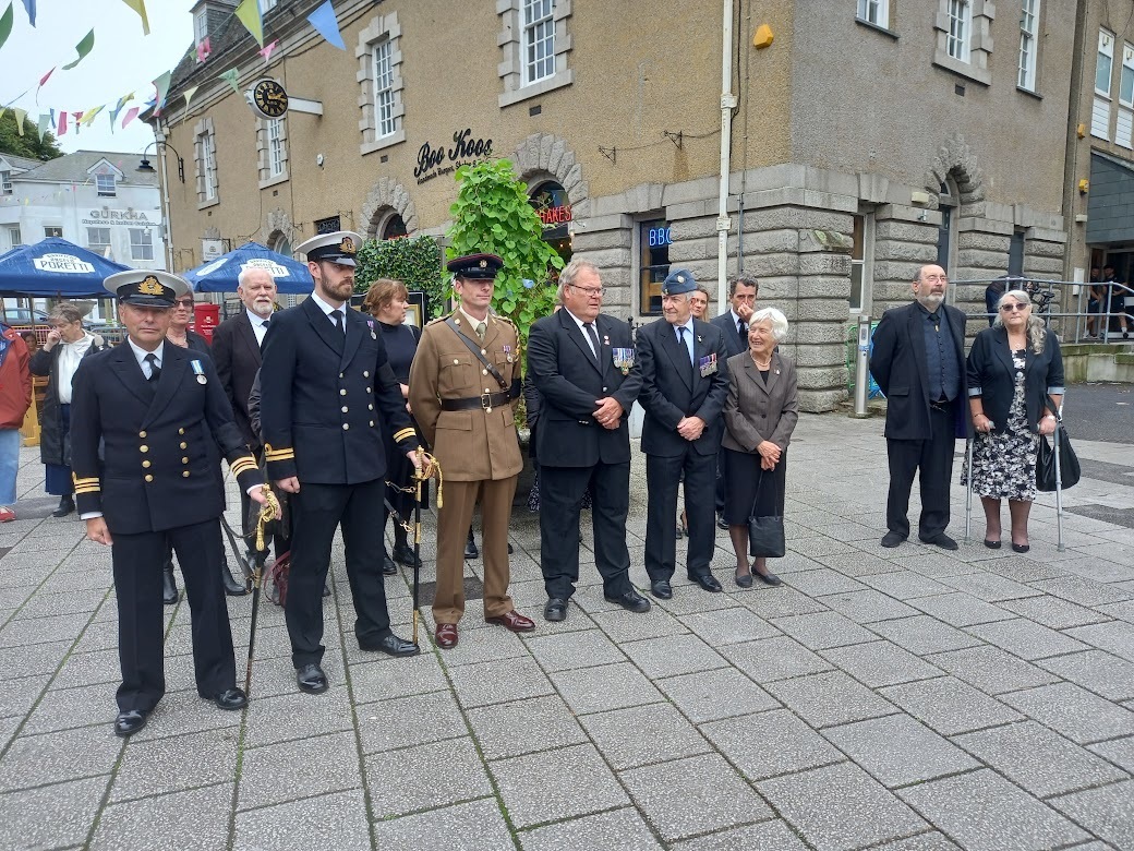 Representatives from the armed forces and members of Falmouth Town Council gathered on the Moor for the proclamation. Picture: Paul Armstrong