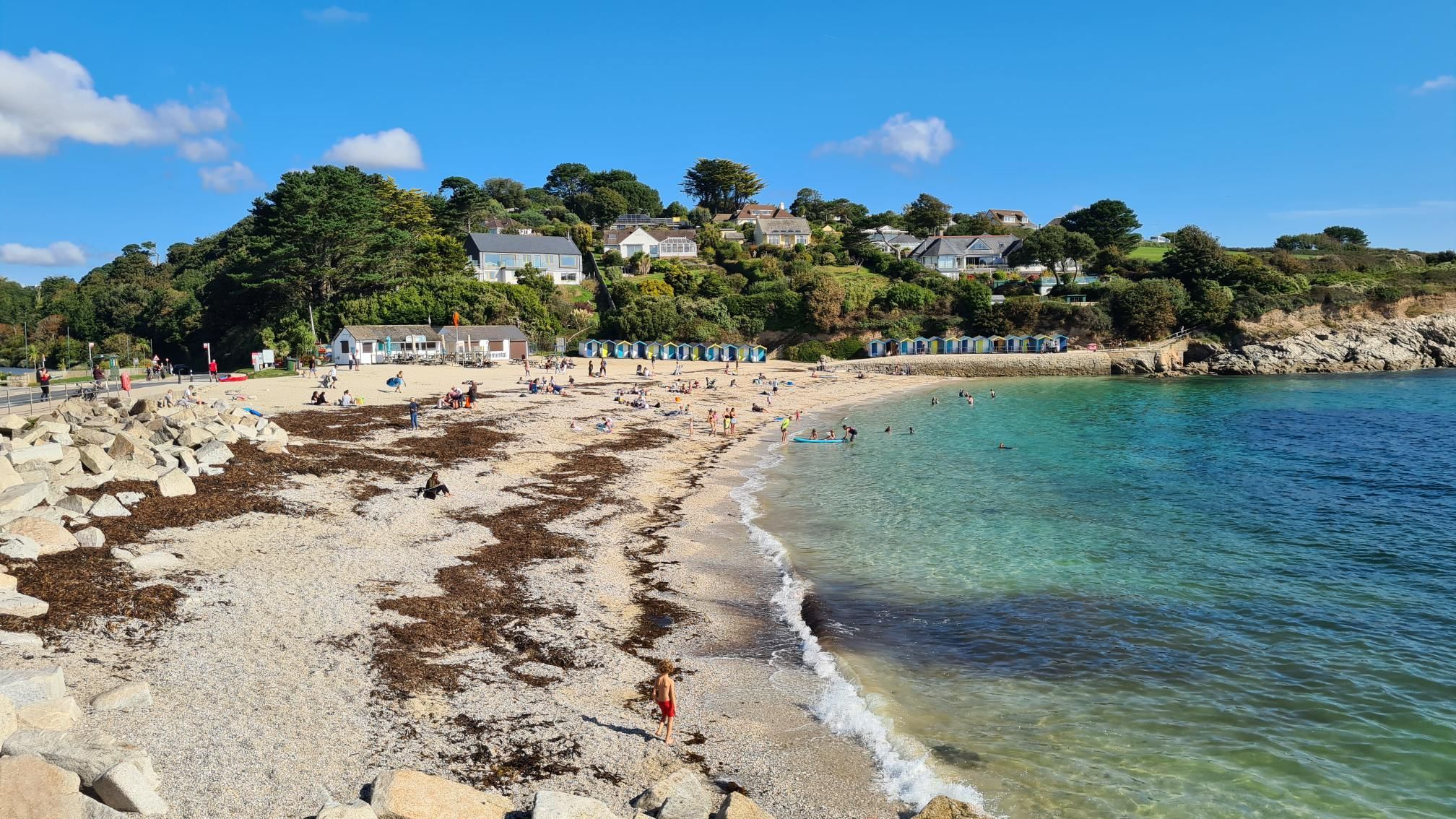 Some people decided to make the most of the sunny bank holiday by going to the beach instead at Swanpool in Falmouth