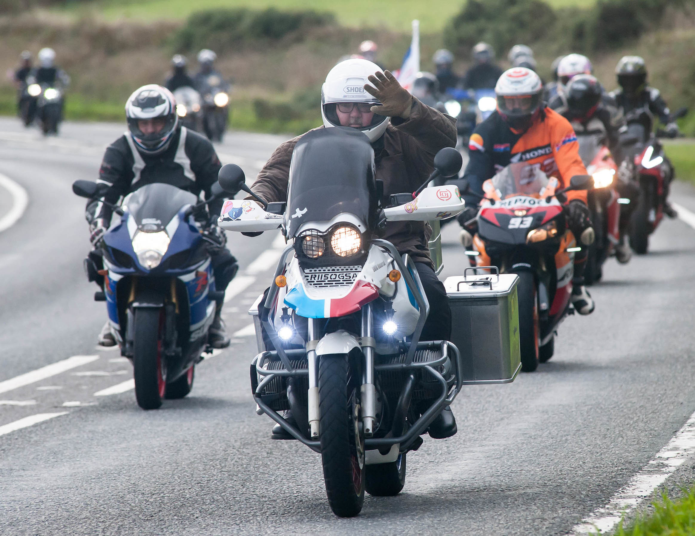 The 2022 Martin Jennings Memorial motorcycle run: The riders head towards the finish, pictured at Retanna between Helston and Falmouth on Sunday. Picture by Colin Higgs