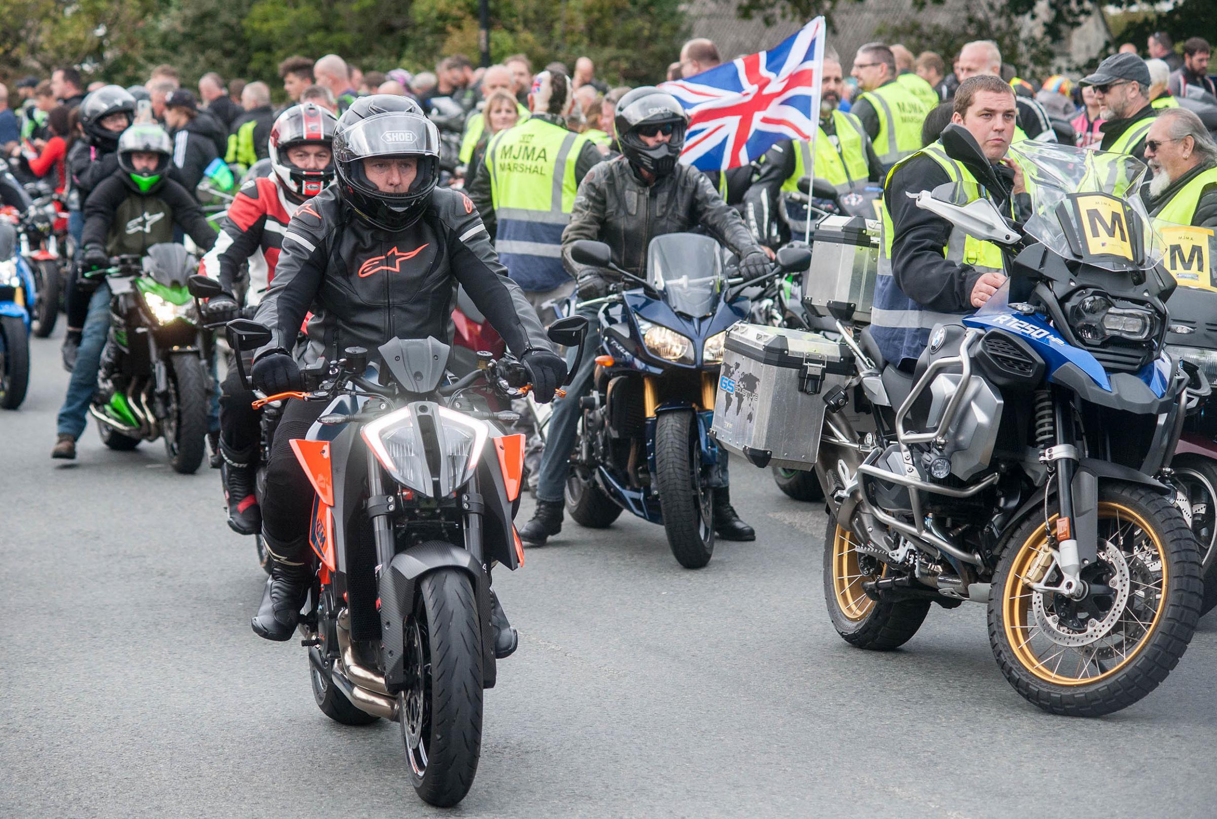 The 2022 Martin Jennings Memorial motorcycle run: Over one thousand riders congregate in Beacon Square where a minutes silence was held in memory of Martin Jennings, on Sunday afternoon. Picture by Colin Higgs