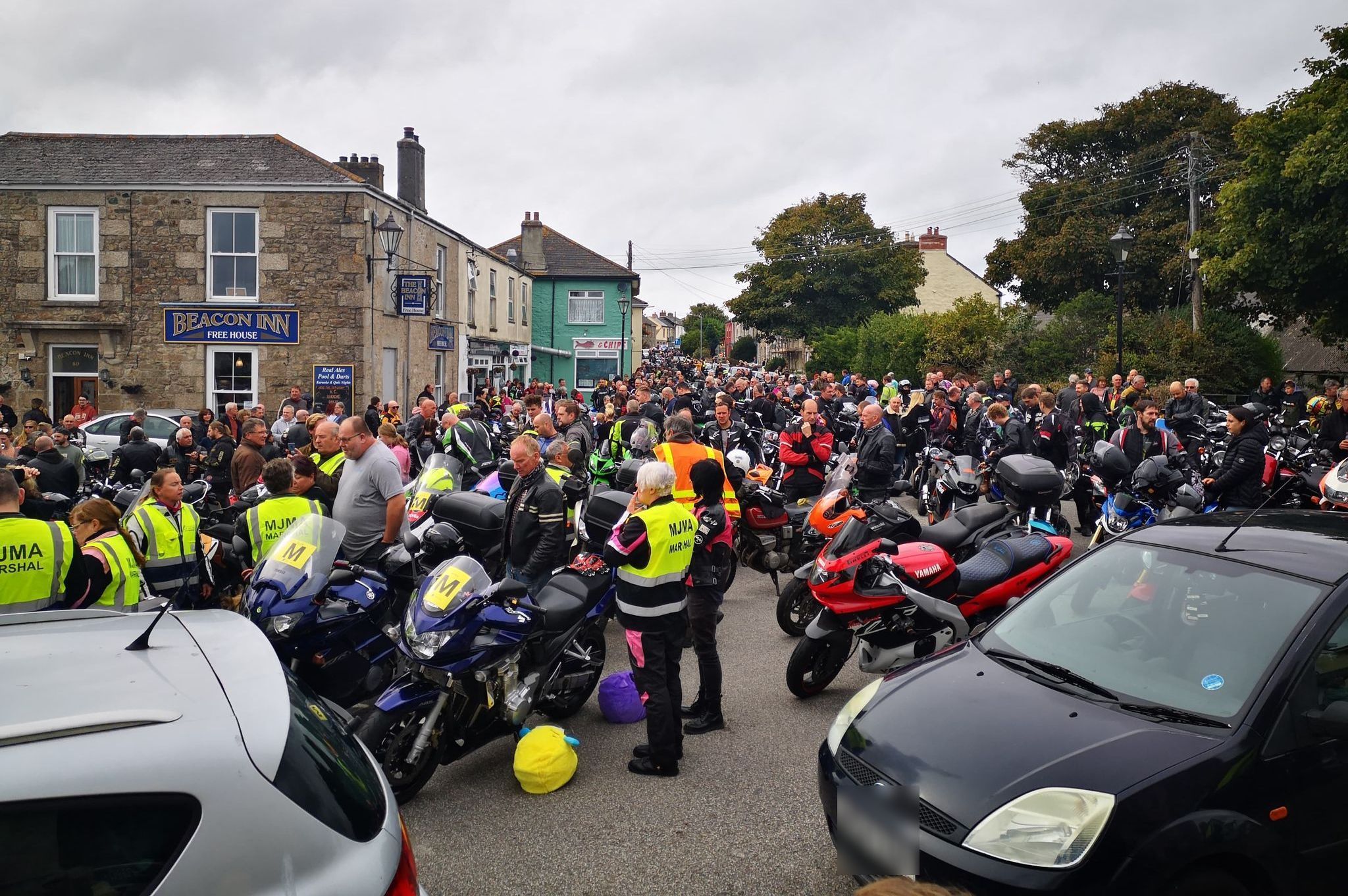 Riders stop at Beacon for a minutes silence Picture: Dave Saunby