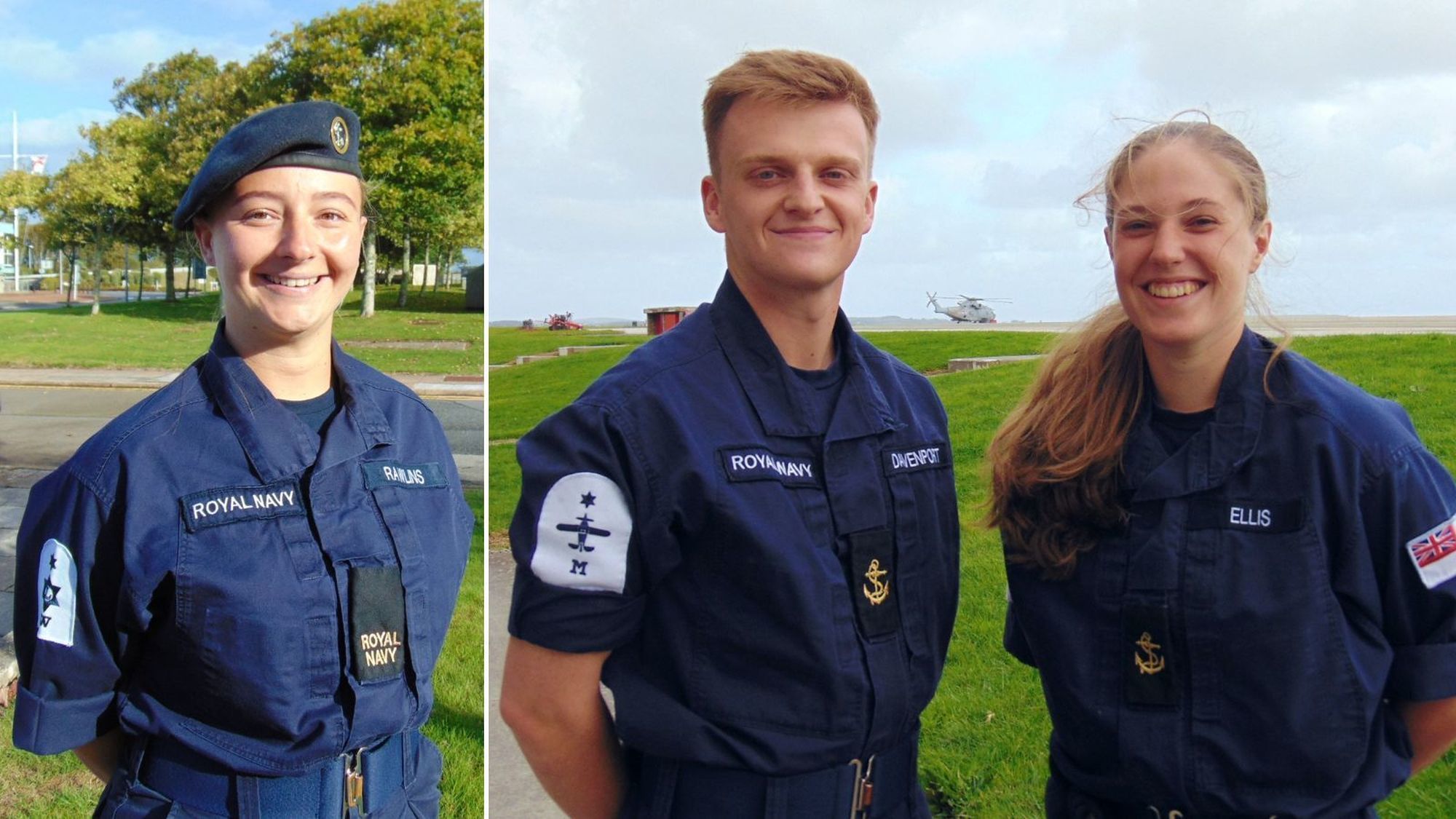 AB Writer Summer Rawlins and leading air engineering technicians Jake Davenport and Molly Ellis
