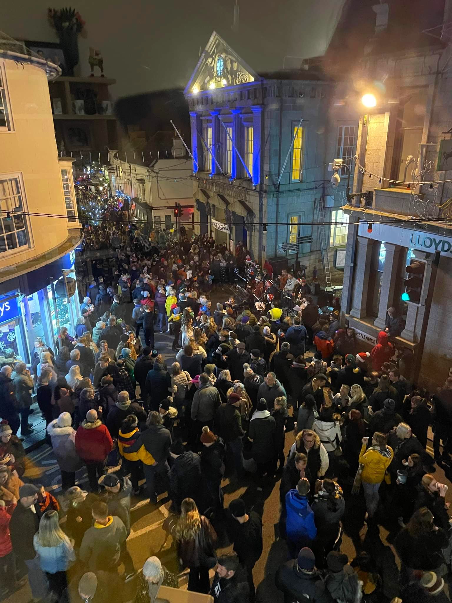 Helston was packed for the lights switch on Picture: Becky Cross